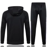24-25 Germany Black Hoodie Half Pull Tracksuit #F595半拉连帽