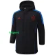 24-25 Spain Black Hooded Windbreaker Fabric Cotton Coat #G233