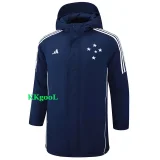 24-25 Cruzeiro Royal Blue Hooded Windbreaker Fabric Cotton Coat #G214