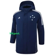 24-25 Cruzeiro Royal Blue Hooded Windbreaker Fabric Cotton Coat #G214