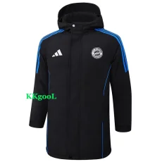 24-25 Bayern Black Hooded Windbreaker Fabric Cotton Coat #G209
