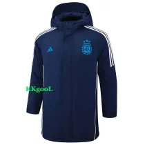 24-25 Argentina Royal Blue Hooded Windbreaker Fabric Cotton Coat #G184(蓝标)