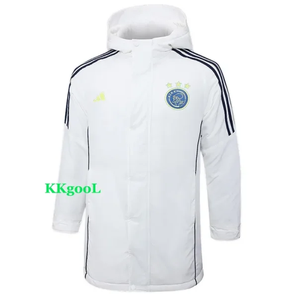 24-25 Ajax White Hooded Windbreaker Fabric Cotton Coat #G188