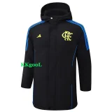 24-25 Flamengo Black Hooded Windbreaker Fabric Cotton Coat #G207