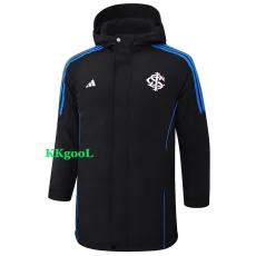 24-25 Internacional Black Hooded Windbreaker Fabric Cotton Coat #G196