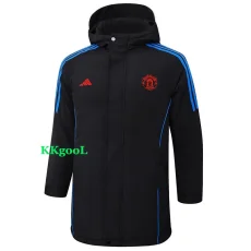 24-25 Man Utd Black Hooded Windbreaker Fabric Cotton Coat #G221