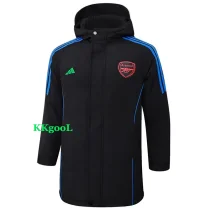 24-25 ARS Black Hooded Windbreaker Fabric Cotton Coat #G193