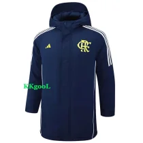 24-25 Flamengo Royal Blue Hooded Windbreaker Fabric Cotton Coat #G206