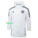 24-25 Flamengo White Hooded Windbreaker Fabric Cotton Coat #G205(黑标)