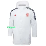 24-25 Spain White Hooded Windbreaker Fabric Cotton Coat #G231
