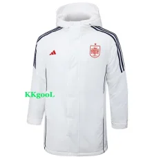 24-25 Spain White Hooded Windbreaker Fabric Cotton Coat #G231