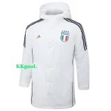 24-25 Italy White Hooded Windbreaker Fabric Cotton Coat #G222