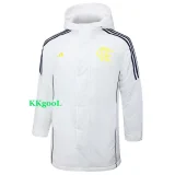 24-25 Flamengo White Hooded Windbreaker Fabric Cotton Coat #G204(黄标)