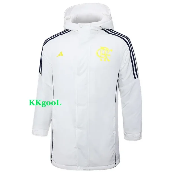 24-25 Flamengo White Hooded Windbreaker Fabric Cotton Coat #G204(黄标)