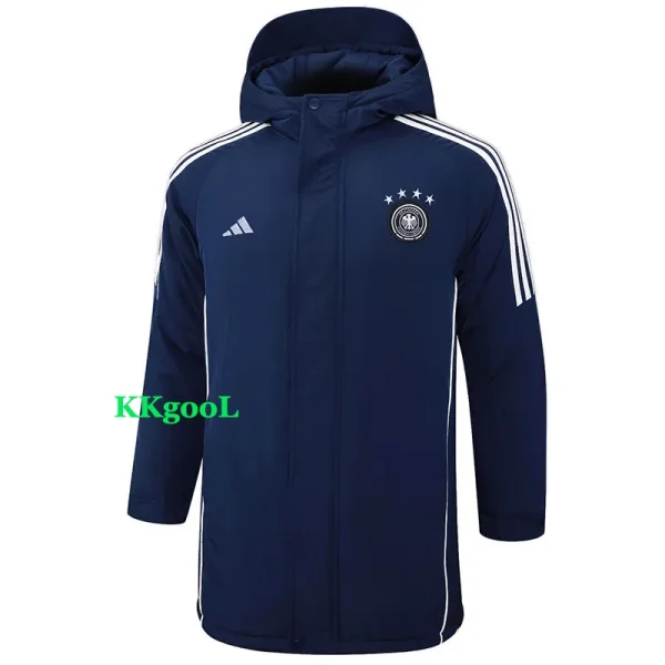 24-25 Germany Royal Blue Hooded Windbreaker Fabric Cotton Coat #G203