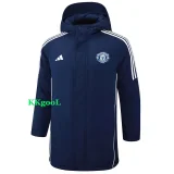 24-25 Man Utd Royal Blue Hooded Windbreaker Fabric Cotton Coat #G220