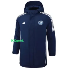 24-25 Man Utd Royal Blue Hooded Windbreaker Fabric Cotton Coat #G220