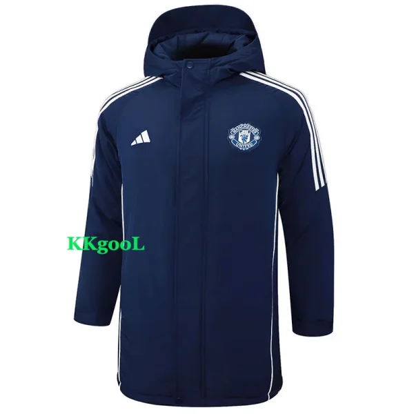 24-25 Man Utd Royal Blue Hooded Windbreaker Fabric Cotton Coat #G220
