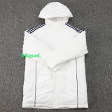 24-25 Ajax White Hooded Windbreaker Fabric Cotton Coat #G188