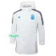 24-25 Argentina White Hooded Windbreaker Fabric Cotton Coat #G182(蓝标)