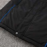 24-25 Italy Black Hooded Windbreaker Fabric Cotton Coat #G224