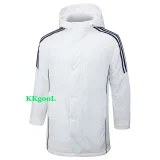 24-25 White Hooded Windbreaker Fabric Cotton Coat #G228光板