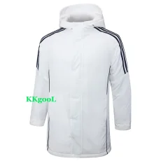 24-25 White Hooded Windbreaker Fabric Cotton Coat #G228光板