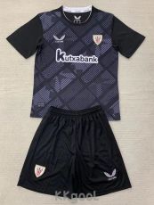 24-25 Bilbao Black GoalKeeper Kids Soccer Jersey