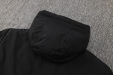 24-25 Napoli Black Hooded Windbreaker Fabric Cotton Coat #G237