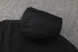 24-25 Man City Black Hooded Windbreaker Fabric Cotton Coat #G242(绿彪标)