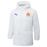 24-25 Marseille White Hooded Windbreaker Fabric Cotton Coat #G246(橙标)