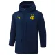 24-25 Dortmund Royal Blue Hooded Windbreaker Fabric Cotton Coat #G252