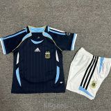 2006 Argentina Away Kids Retro Soccer Jersey