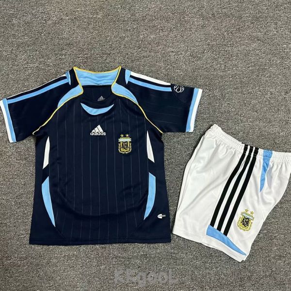 2006 Argentina Away Kids Retro Soccer Jersey