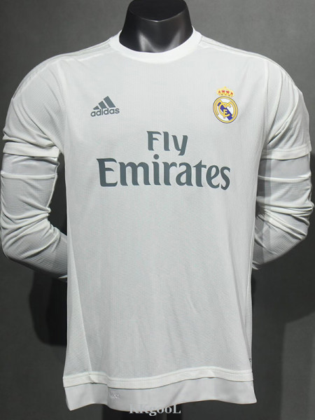 2015-2016 RMA Home Player Version 长袖球员 Long Sleeve Retro Soccer Jersey