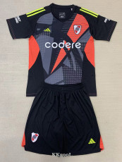 24-25 River Plate Black Goalkeeper Kids Soccer Jersey