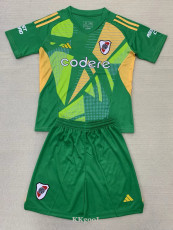 24-25 River Plate Green Goalkeeper Kids Soccer Jersey