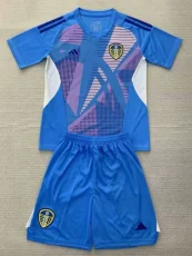 24-25 Leeds United Lake blue GoalKeepe Kids Soccer Jersey