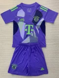 24-25 Bayern Purple GoalKeeper Kids Soccer Jersey