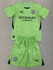 24-25 Man City Green GoalKeeper Kids Soccer Jersey