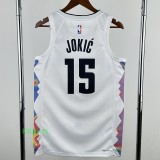 24-25 Nuggets JOKIC #15 White City Edition Top Quality Hot Pressing NBA Jersey