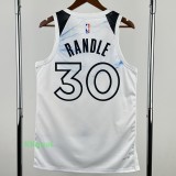 24-25 Timberwolves RANDLE #30 White City Edition Top Quality Hot Pressing NBA Jersey