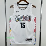 24-25 Nuggets JOKIC #15 White City Edition Top Quality Hot Pressing NBA Jersey