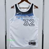 24-25 Timberwolves TOWNS #32 White City Edition Top Quality Hot Pressing NBA Jersey
