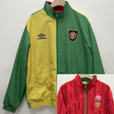 24-25 Man Utd Green Yellow Retro Double Sided Windbreaker (双面风衣)
