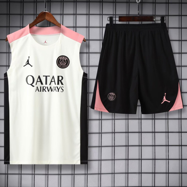 25-26 PSG Jordan White Tank top and shorts suit