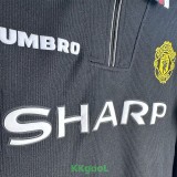 1998-1999 Man Utd Black Long Sleeve Retro Soccer Jersey (长袖)