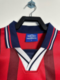 1998 England Away Red  Retro Soccer Jersey
