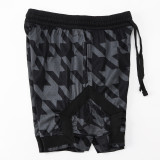 C2443 AJ Black Grey Casual Short Pants