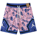 C2444 AJ Pink Blue Casual Short Pants
